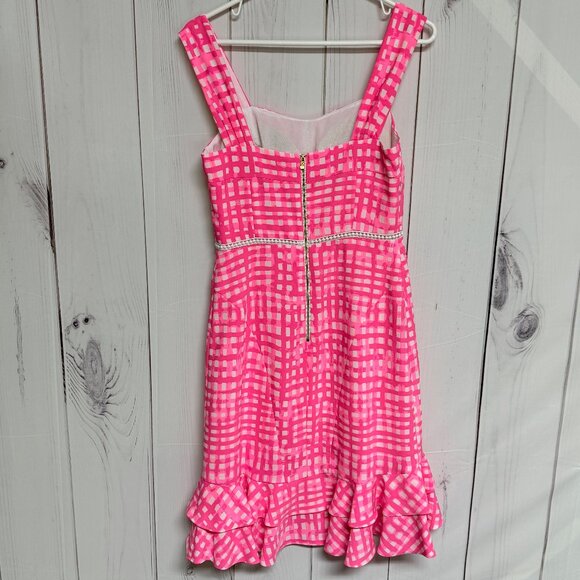 Lilly Pulitzer Avalyn Stretch Dress Size 4 Feelin Beachy Pink Tropics EUC - Picture 5 of 11